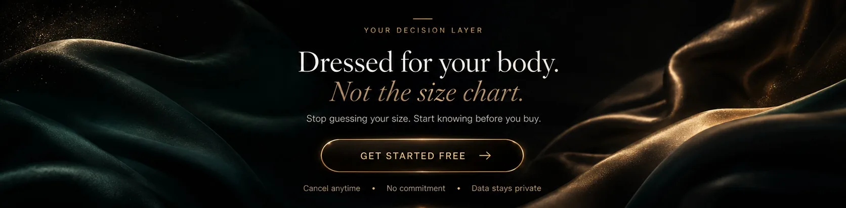Dressed for your body. Not the size chart. Stop guessing your size. Start knowing before you buy.